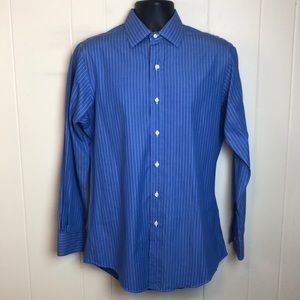 Polo Ralph Lauren Long Sleeve Buttondown 15 1/2 32/33 Blue White Stripes